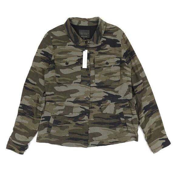 NWT SANCTUARY Peace Keeper Jacket Button Down Green Garden Camo streetwear Small - Picture 1 of 10